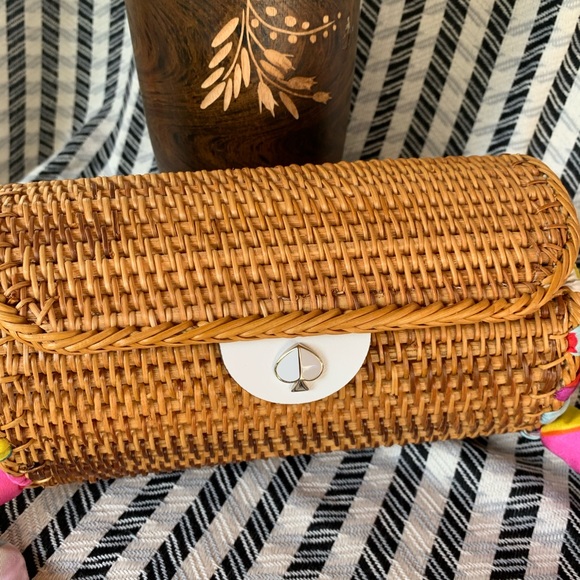 Kate spade bag cylinder crossbody natural wicker - Picture 3 of 8